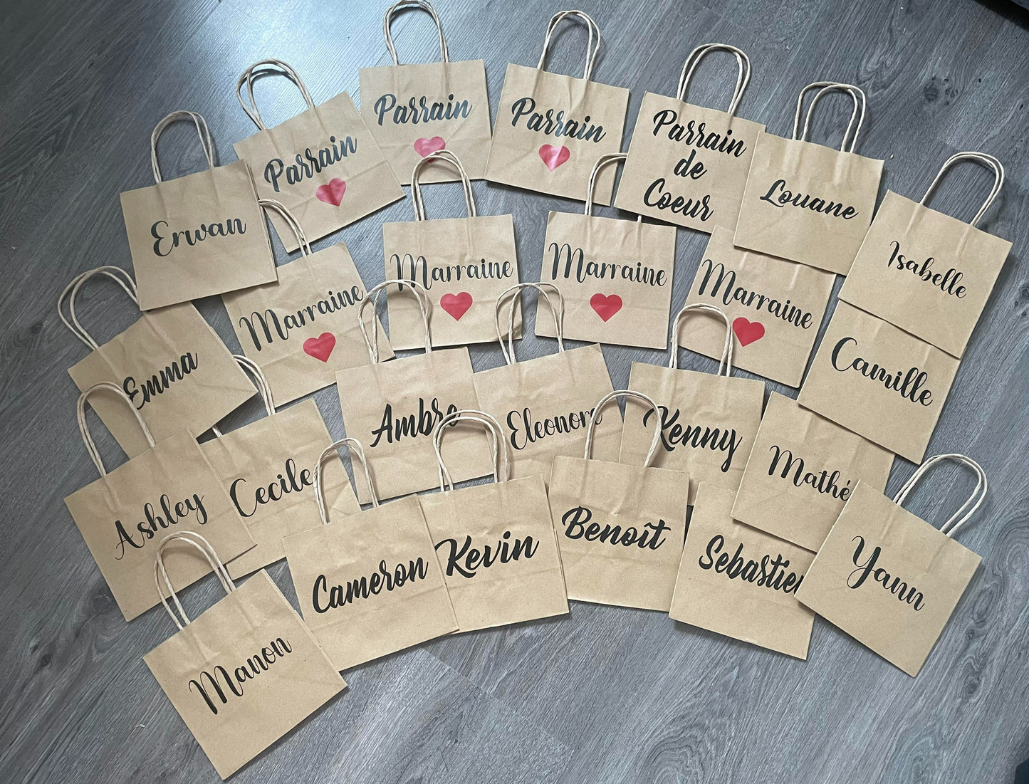 Petits sacs en kraft avec impression personnalisée
