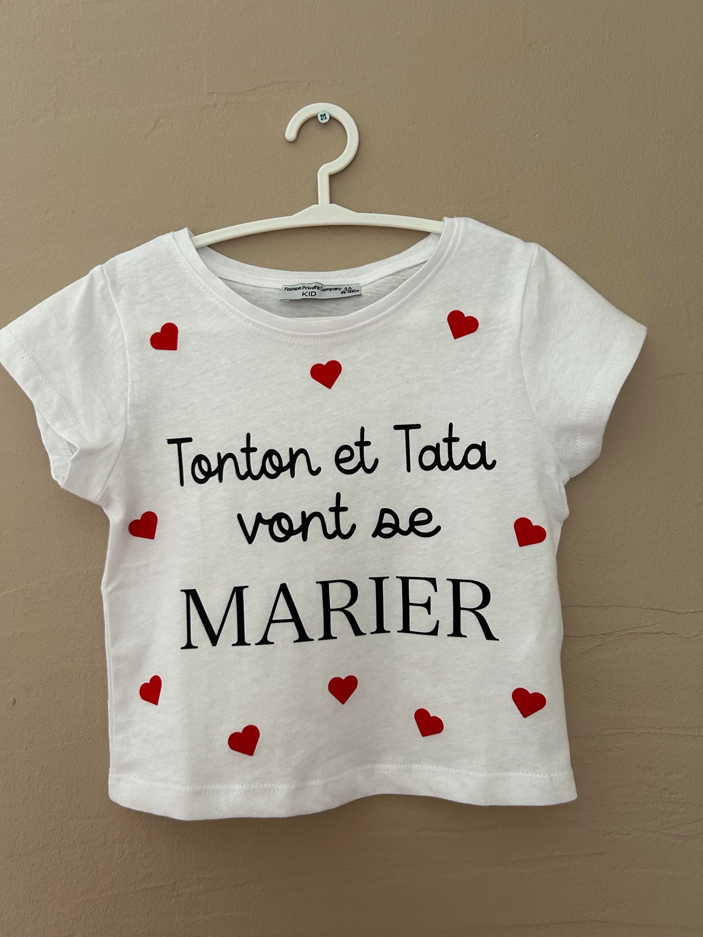 Tee shirt enfant annonce mariage