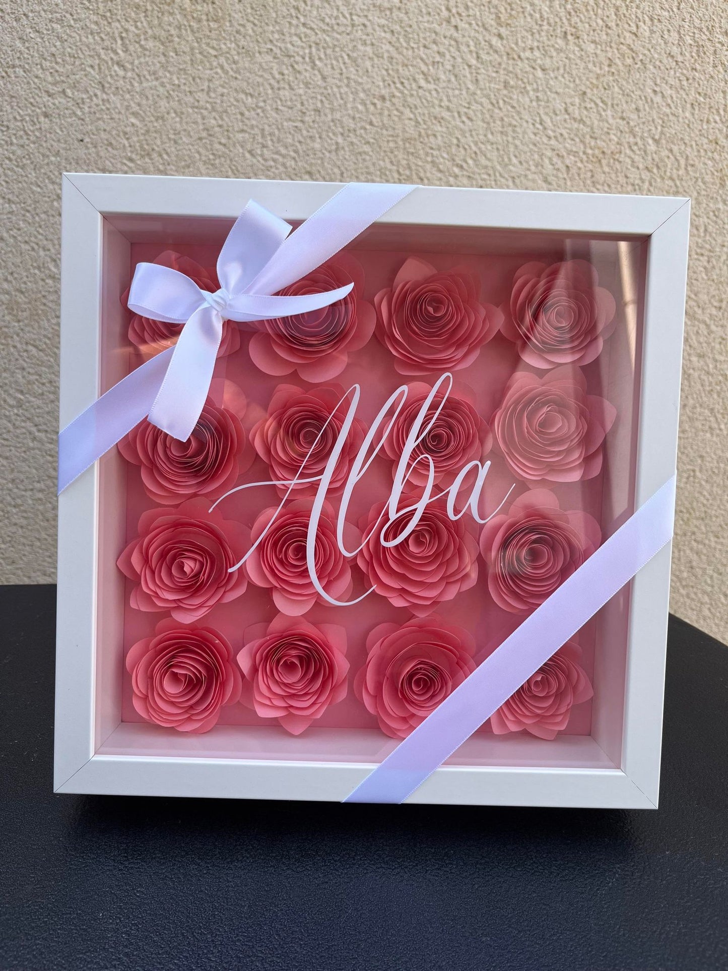 Cadre 3D fleurs de papier