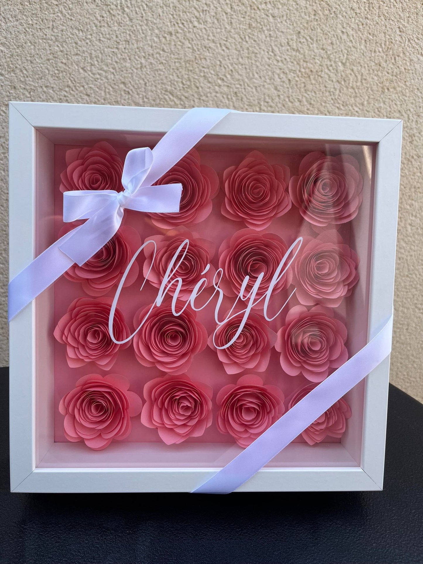 Cadre 3D fleurs de papier