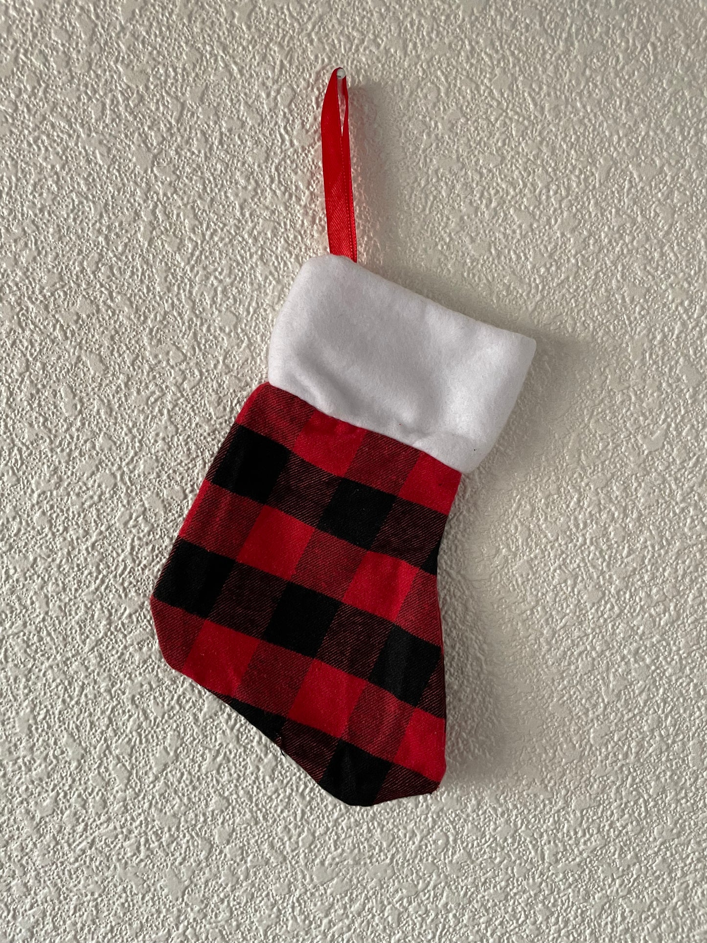 Chaussette de noël à carreaux