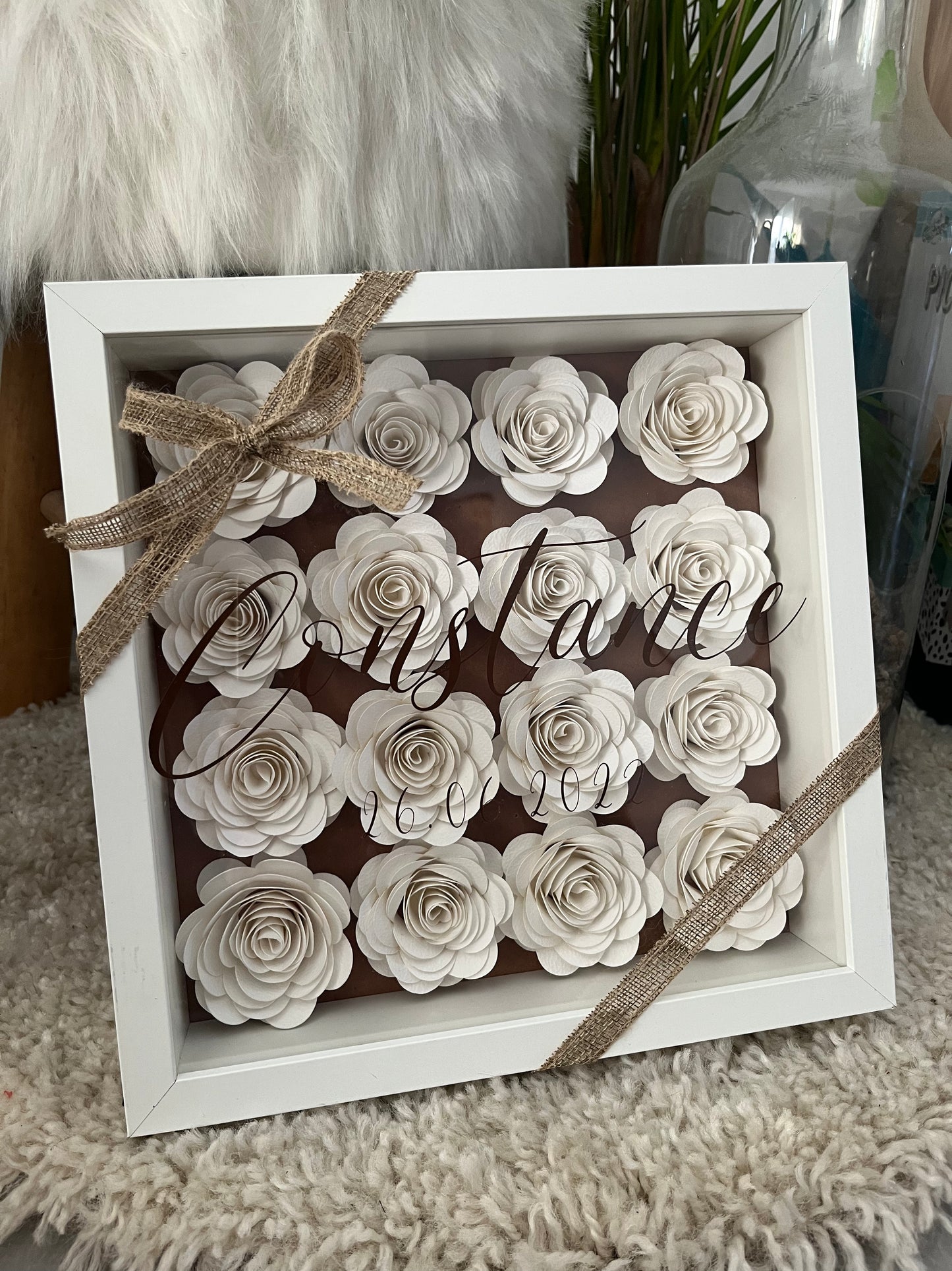 Cadre 3D fleurs de papier
