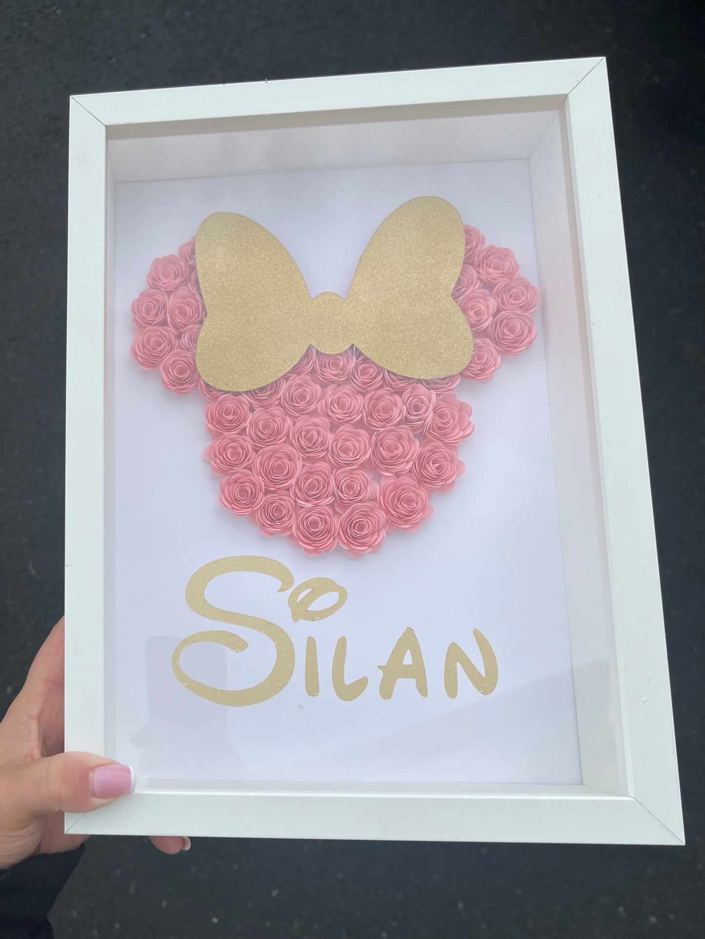 Cadre Minnie fleurs de papier