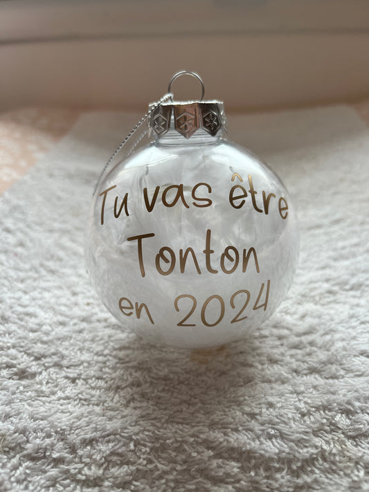 Boule de Noël révélation « tonton »