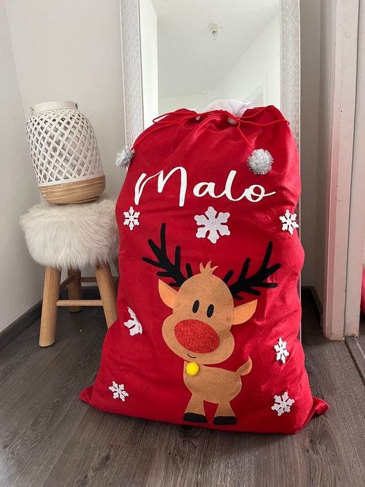 Hotte de Noël cerf