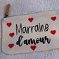 Pochette marraine d'amour coeur