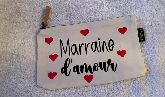 Pochette marraine d'amour coeur