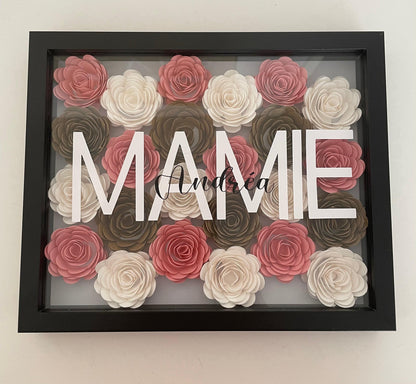Petit cadre fleuri MAMIE