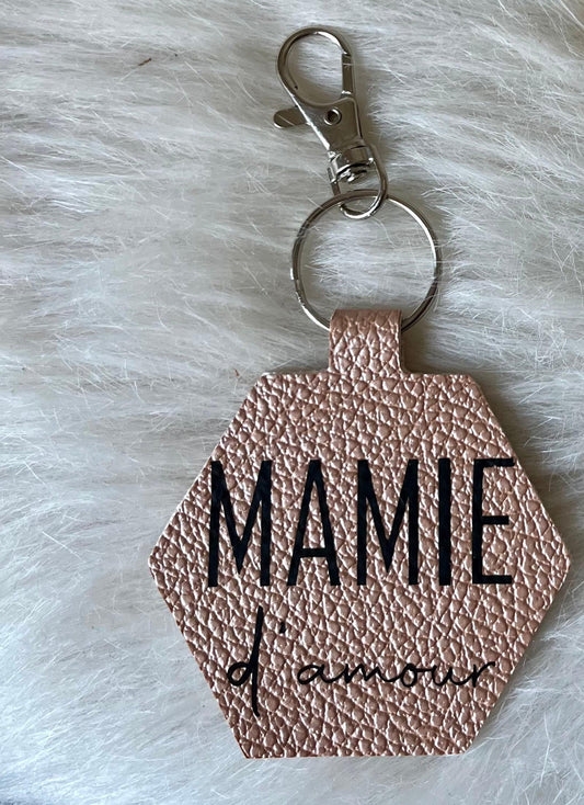 Porte clé hexagonal mamie d'amour