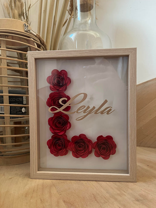 Petit cadre fleuri "initial"