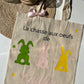 Tote bag au trois lapins de Pâques