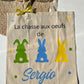 Tote bag au trois lapins de Pâques