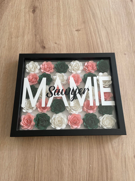 Petit cadre fleuri MAMIE
