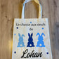 Tote bag au trois lapins de Pâques