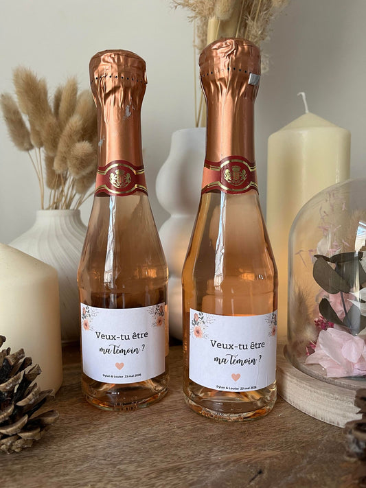 Mini bouteille de mousseux rosé