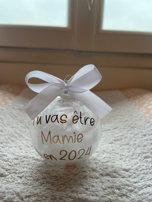 Boule de Noël révélation « mamie »