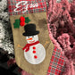 Chaussette de noël bonhomme de neige