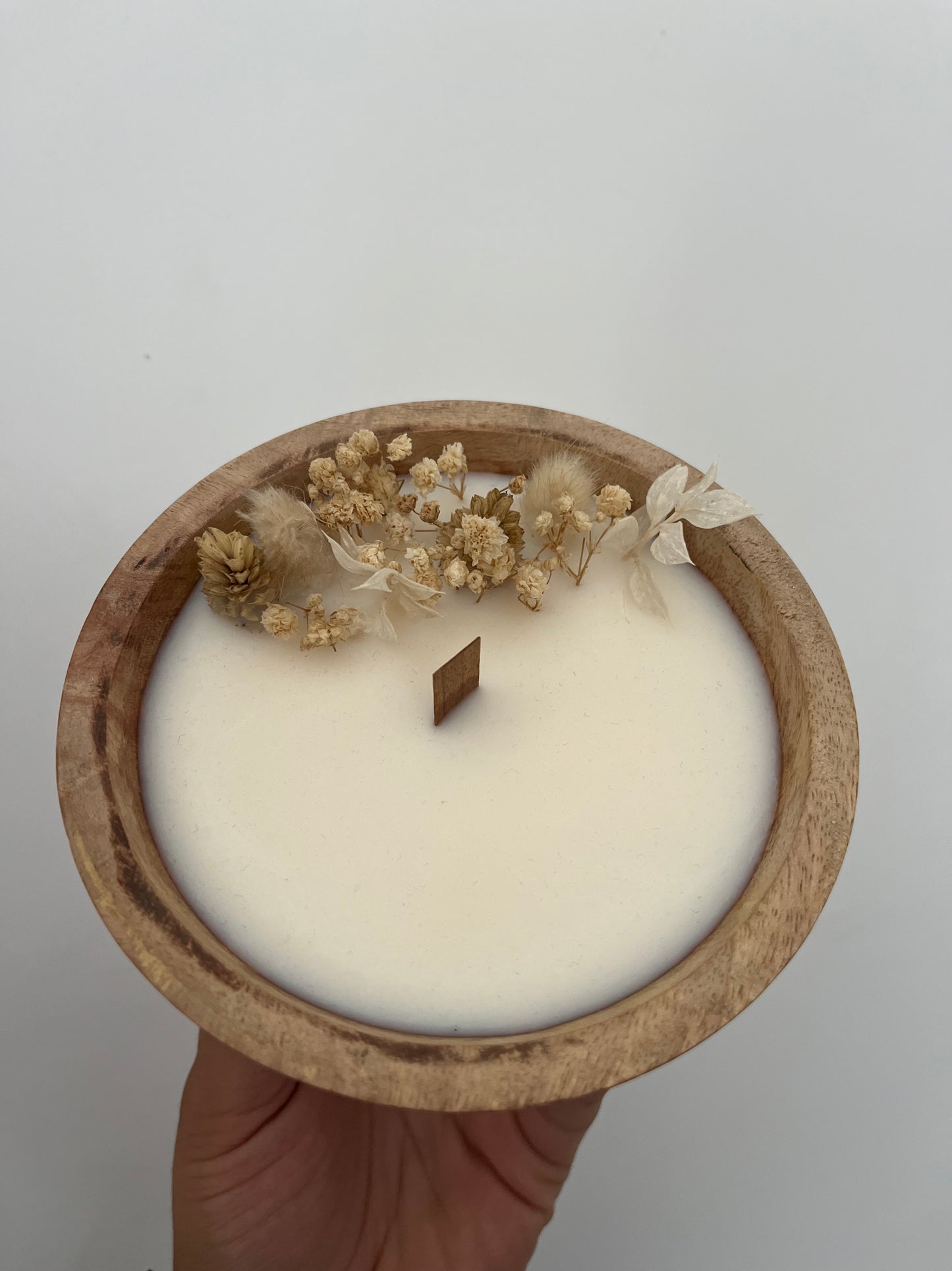 Bougie artisanale en fleurs séchées