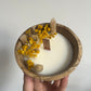 Bougie artisanale en fleurs séchées