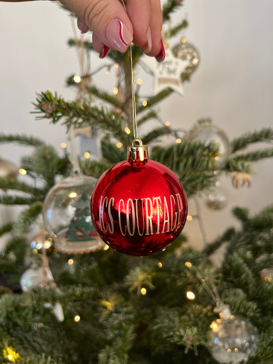 Boule de Noël verte et rouge