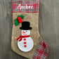 Chaussette de noël bonhomme de neige