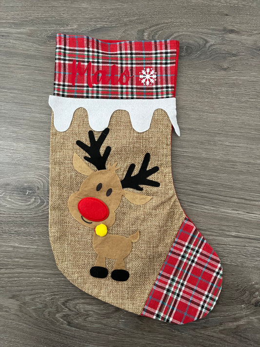 Chaussette de noël cerf