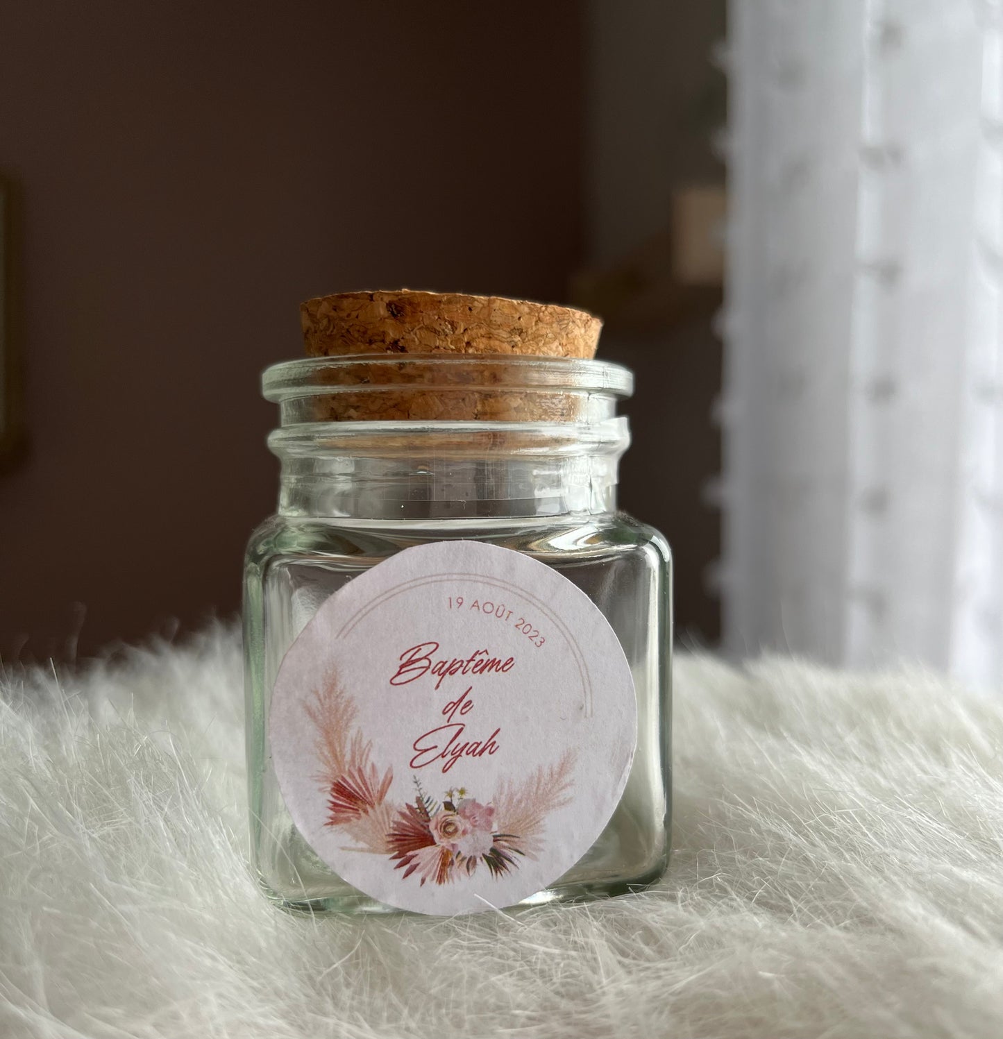 Contenant à dragées en verre vide