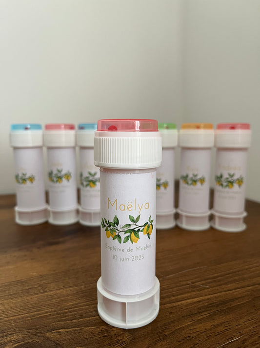 Tube à bulles de savon personnalisés