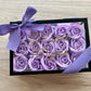 Coffret en verre fleurs de savon