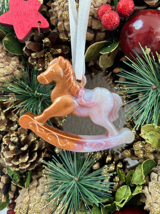 Ornement de Noël " Cheval a bascule "