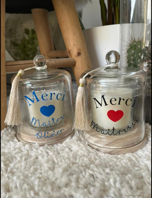 Bougie sous cloche