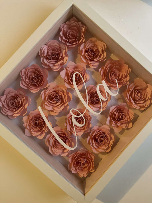 Cadre 3D fleurs de papier