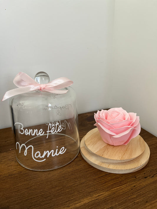 Fleur sous cloche « mamie »