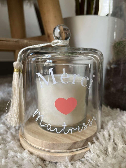 Bougie sous cloche